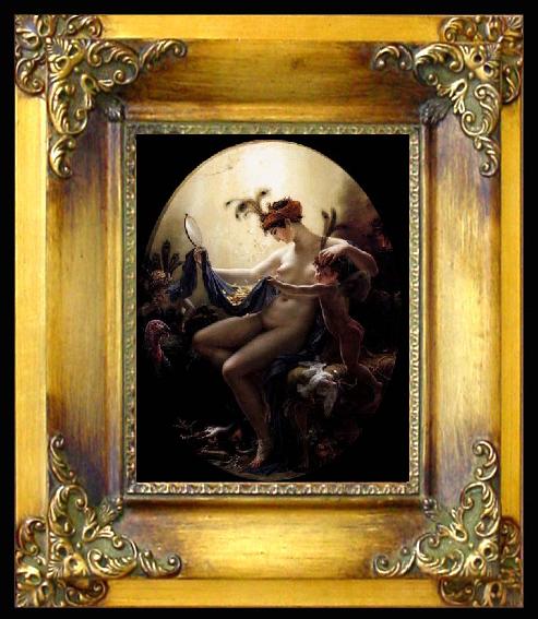 framed  Girodet-Trioson, Anne-Louis Mademoiselle Lange as Danae, Ta040